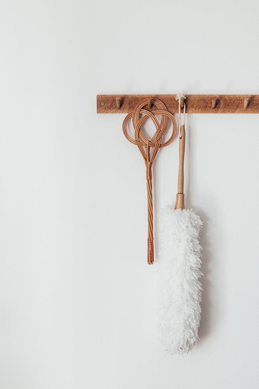 hanger with eco home cleaning accessories